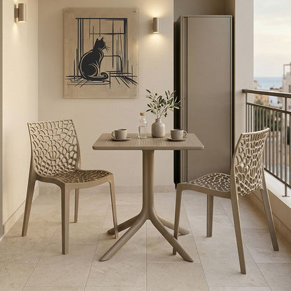 Τραπεζαρία Groovy-Hush Σετ 3 Τεμ Cappuccino PP 60x60x76