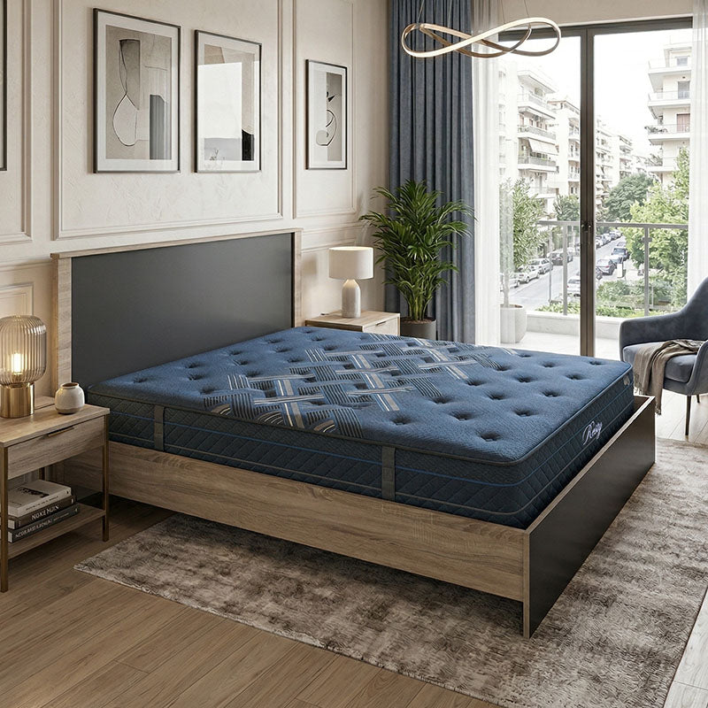 Κρεβάτι με Στρώμα Athos-Resty Sonoma-Ανθρακί 160x200εκ