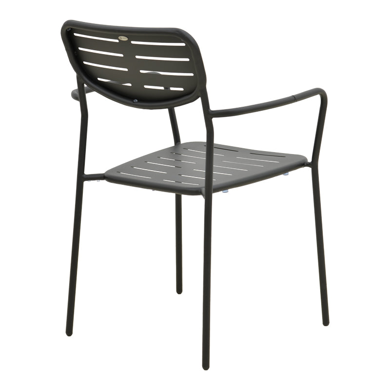 Τραπεζαρία Moraja-Deraby Σετ 5 Τεμ Μαύρο Μέταλλο 140x80x72