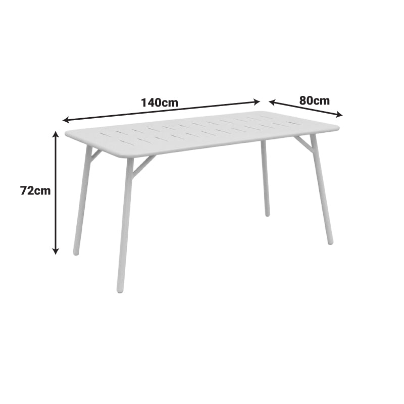 Τραπεζαρία Moraja-Deraby Ι Σετ 5 Τεμ Κρεμ Μέταλλο 140x80x72