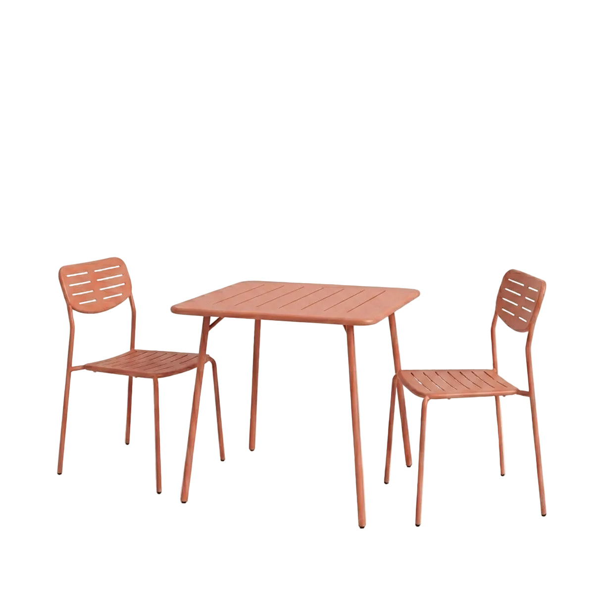 Τραπεζαρία Moraja-Deraby I Σετ 3 Τεμ Terracotta Μέταλλο 70x70x73
