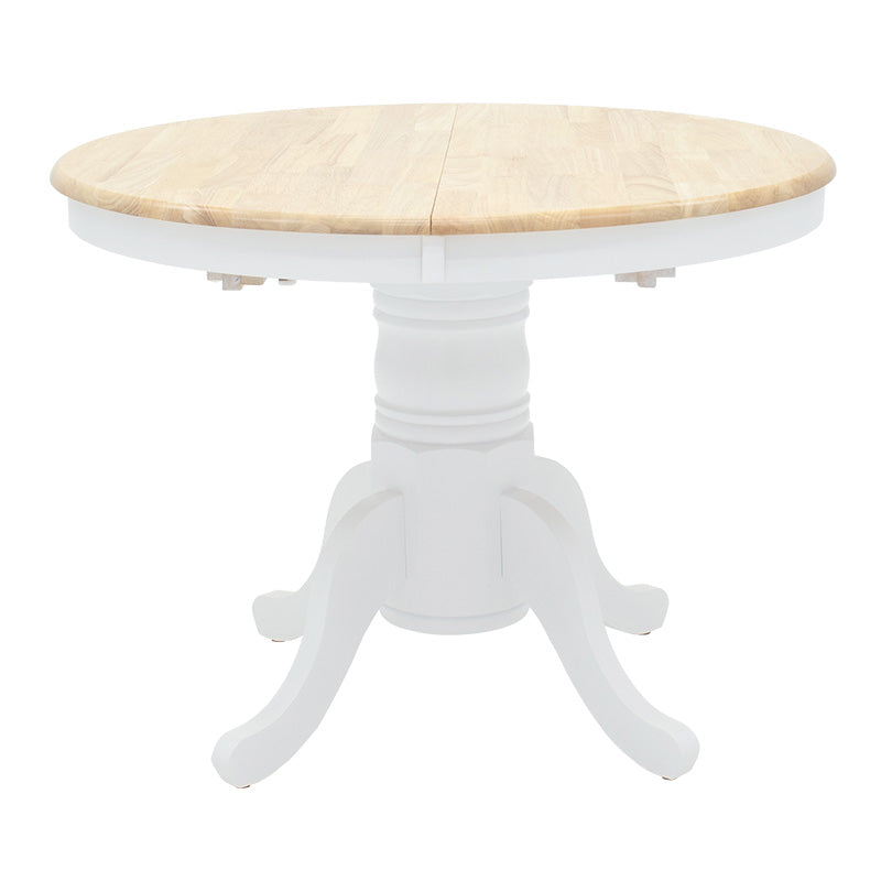 Τραπεζαρία Dallan-Lars 5 Τεμ Λευκό Rubberwood Φ100(+38)x100x75