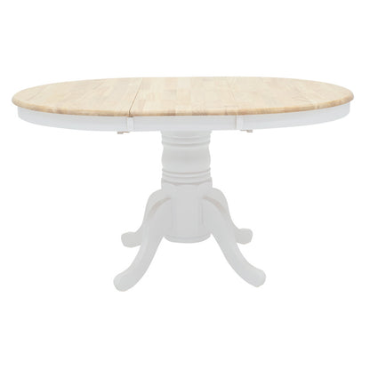Τραπεζαρία Dallan-Lars 5 Τεμ Λευκό Rubberwood Φ100(+38)x100x75