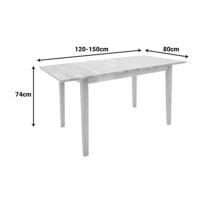 Τραπεζαρία Dallan-Country 5 Τεμ σε Φυσική Απόχρωση Rubberwood 120-150x80x74