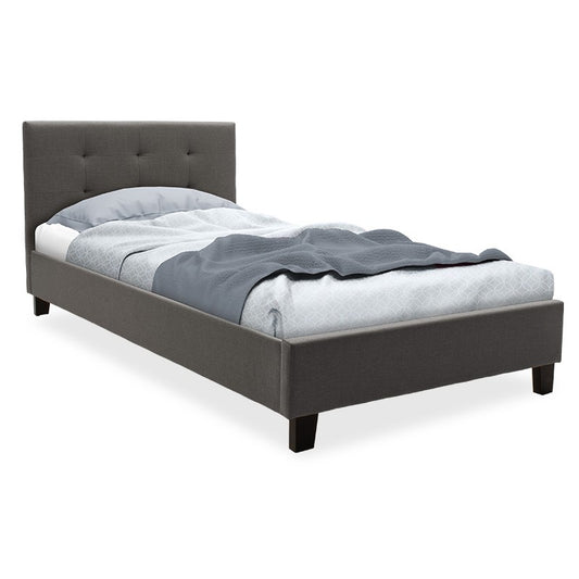 Bed with Mattress Mago-Perfecto Anthracite Fabric 100x200cm