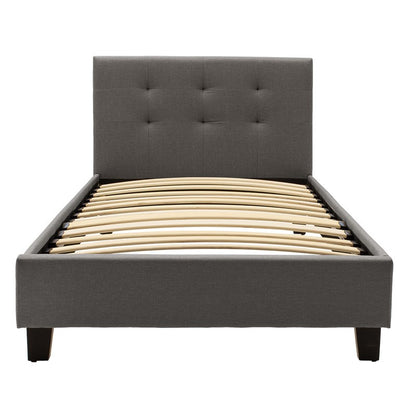 Bed with Mattress Mago-Perfecto Anthracite Fabric 100x200cm