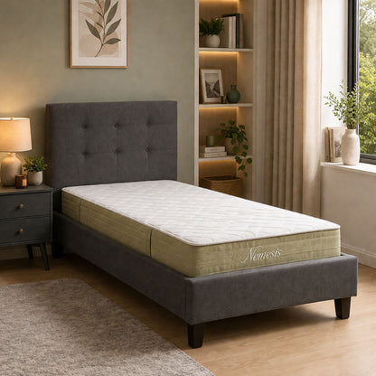 Bed with Mago-Nemesis Mattress Anthracite Fabric 100x200