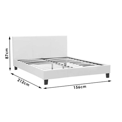 Κρεβάτι με Στρώμα Nevil-Utopia PU Λευκό 150x200εκ