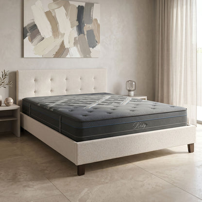 Bed with Mago-Resty Mattress Ecru Fabric 160x200cm