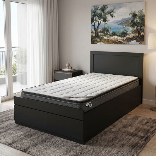 Bed with Mattress and Drawer Olympus-Perfecto Wenge 100x200cm