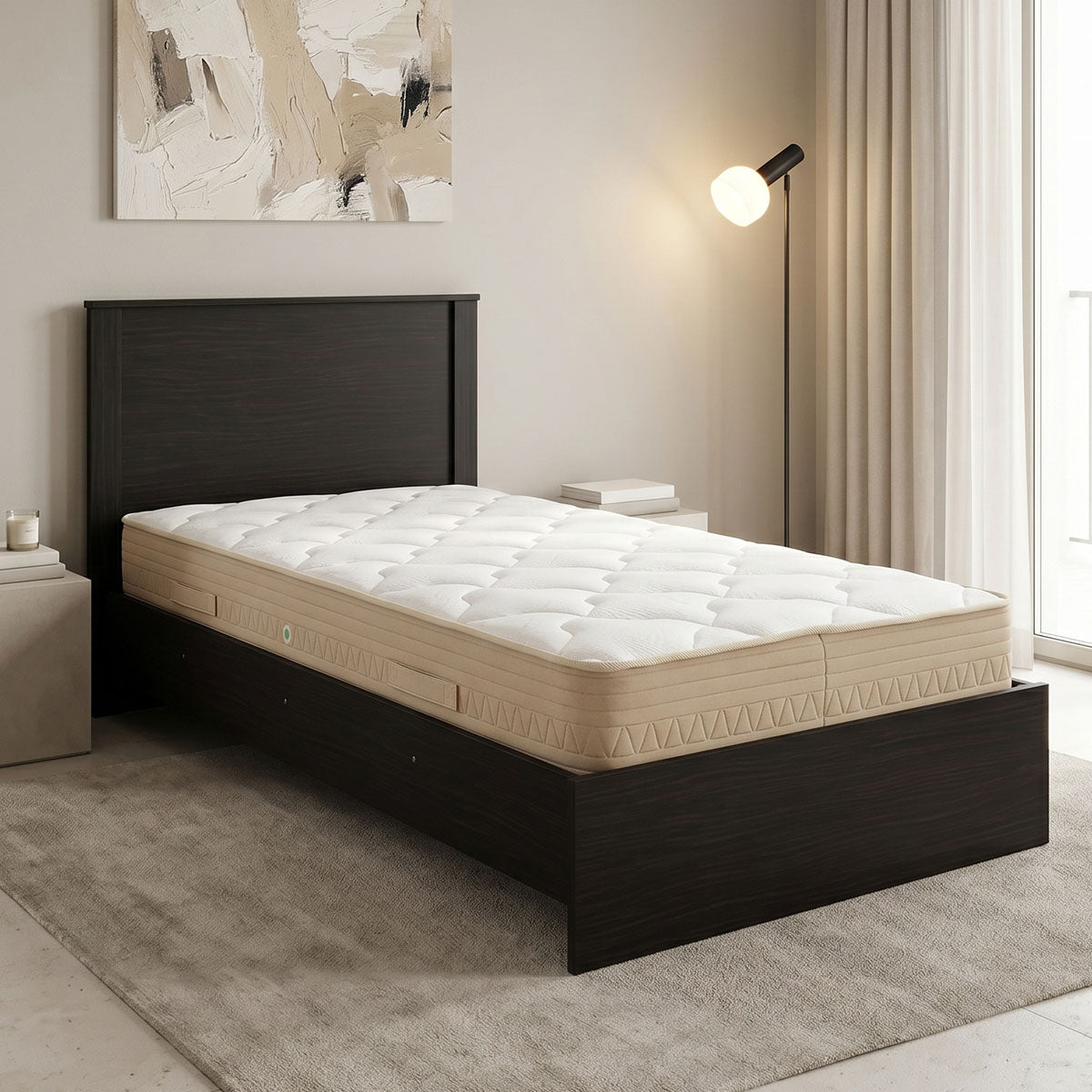 Bed with Mattress Athos-Sleepy Wenge 90x190cm