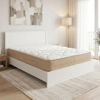Κρεβάτι με Στρώμα Athos-Sleepy Λευκό 160x200εκ