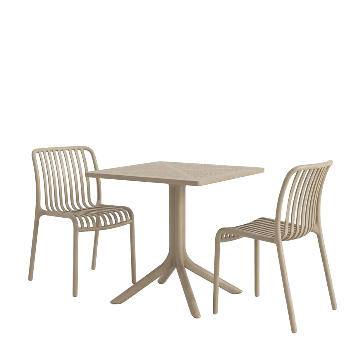 Τραπεζαρία Zoi-Groovy Σετ 3 Τεμ Cappuccino PP 80x80x74
