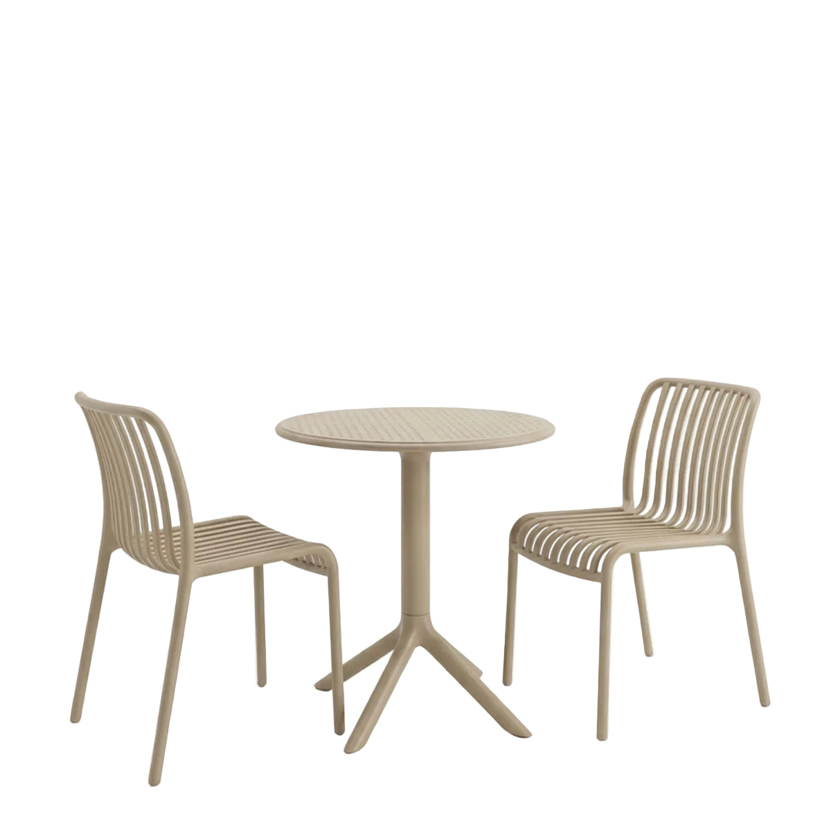 Τραπεζαρία Mercon-Zoi Σετ 3 Τεμ Cappuccino PP Φ60x75