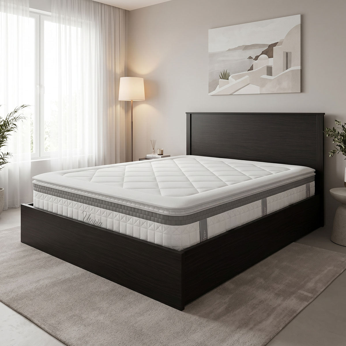 Bed with Mattress Athos-Utopia Wenge 160x200cm