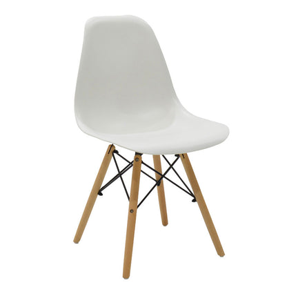 Dining Set with Julita Chairs White and Antoro Table Glass with Metal in Natural Color Φ100x75 Set of 5 Pcs