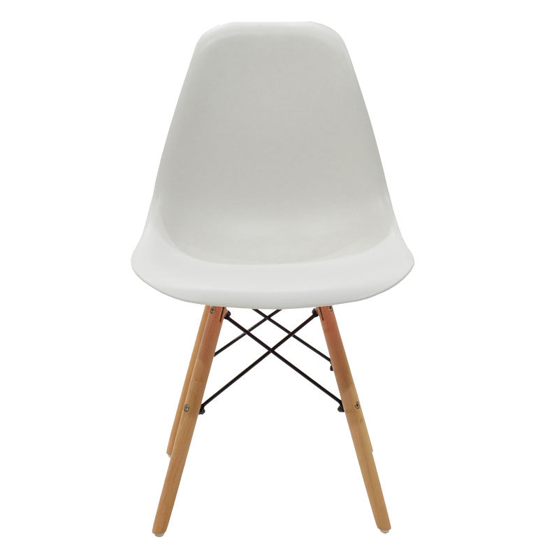 Dining Set with Julita Chairs White and Antoro Table Glass with Metal in Natural Color Φ100x75 Set of 5 Pcs