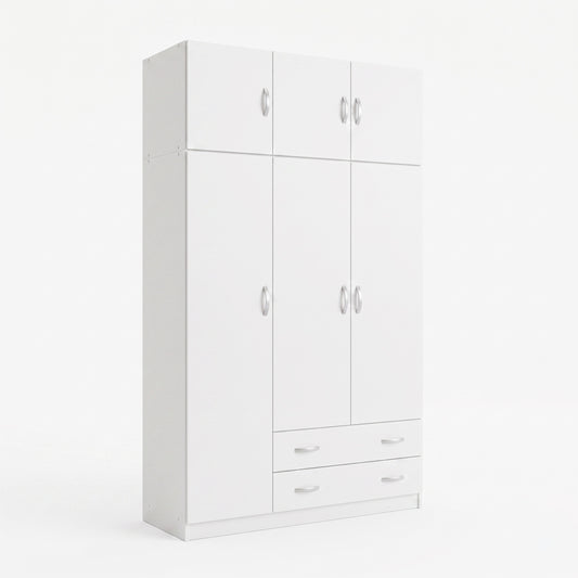 Ντουλάπα Τρίφυλλη με Πατάρι Alvia Λευκό 150x51x240
