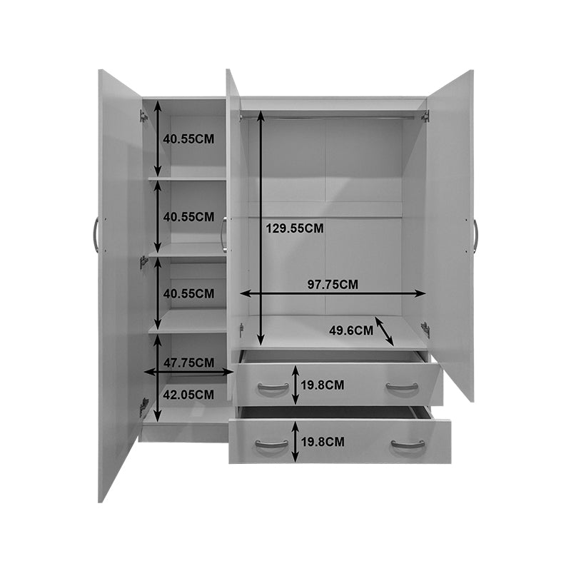 Ντουλάπα Τρίφυλλη με Πατάρι Alvia Sonoma 150x51x240