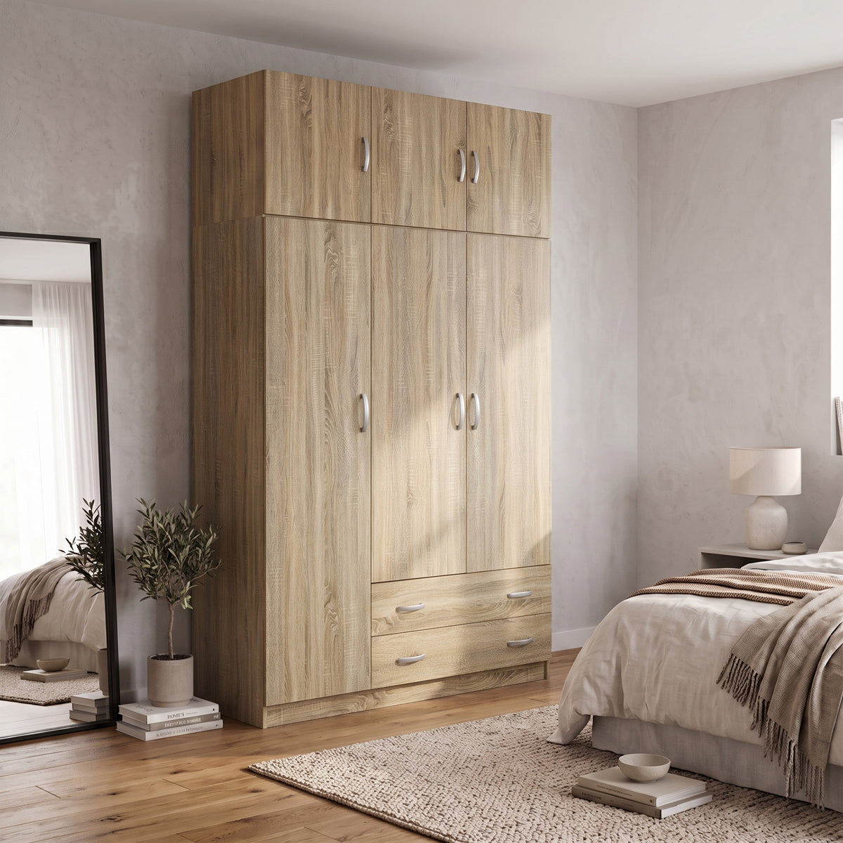 Ντουλάπα Τρίφυλλη με Πατάρι Alvia Sonoma 150x51x240