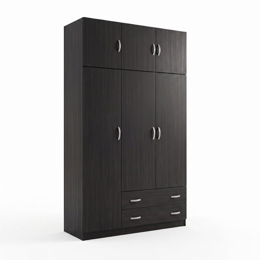 Ντουλάπα Τρίφυλλη με Πατάρι Alvia Wenge 150x51x240