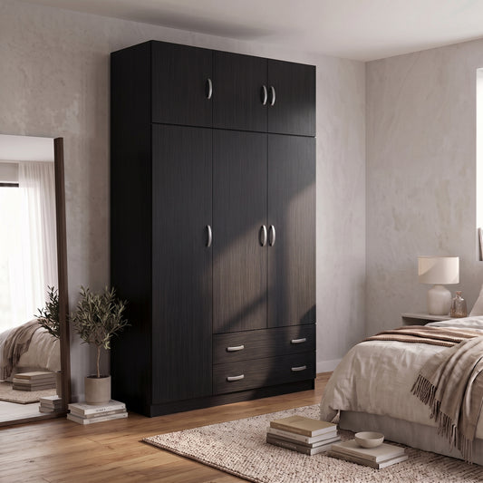 Ντουλάπα Τρίφυλλη με Πατάρι Alvia Wenge 150x51x240