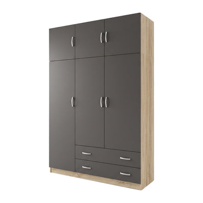 Alvia Sonoma Triple Wardrobe with Loft, Anthracite 150x51x240