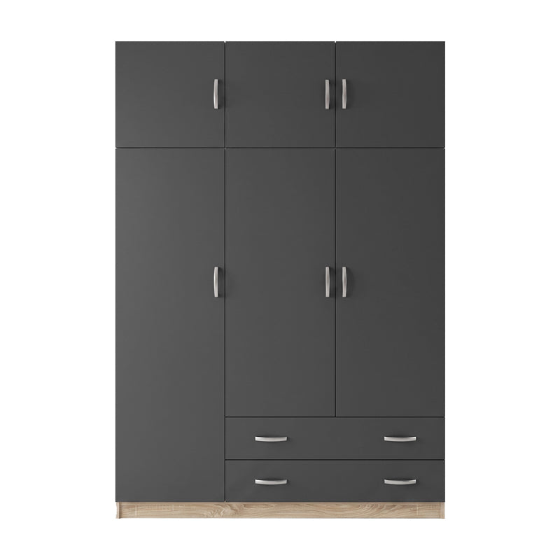 Alvia Sonoma Triple Wardrobe with Loft, Anthracite 150x51x240