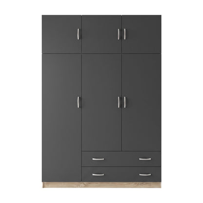 Alvia Sonoma Triple Wardrobe with Loft, Anthracite 150x51x240