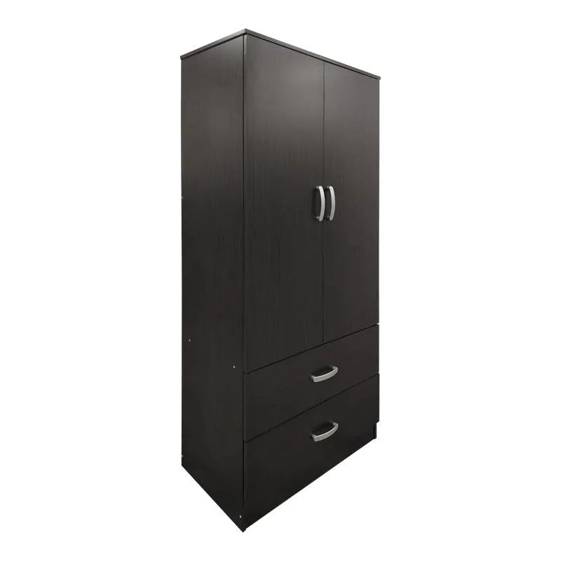 Athos Wenge Bedroom Set with Two-Door Wardrobe and Dreamer Mattress 90x190cm - 3 Piece Set