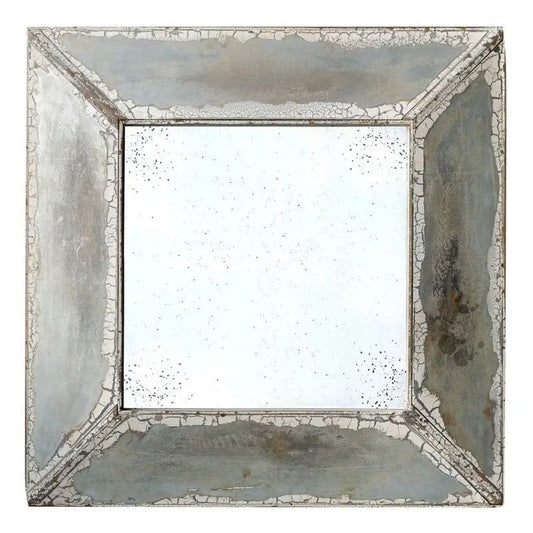 Καθρέπτης Τοίχου Μεταλλικός Αντικέ Γκρι 81x8x81