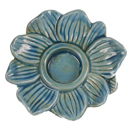 Artekko Διακοσμητικό Λουλούδι Κεραμικό Αντικέ Γαλάζιο/Μπλε 200-4013