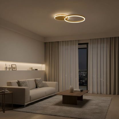 VENOM KLV-101-0183 Φωτιστικό Οροφής LED 45W 4500lm 360° AC 220-240V IP20 Ρυθμιζόμενο Λευκό CCT με Χειριστήριο από 2700K έως 6000K Dimmable - Lumileds SMD Chip - Χρυσό Πλατίνα - Μ60 x Π40 x Υ7.5