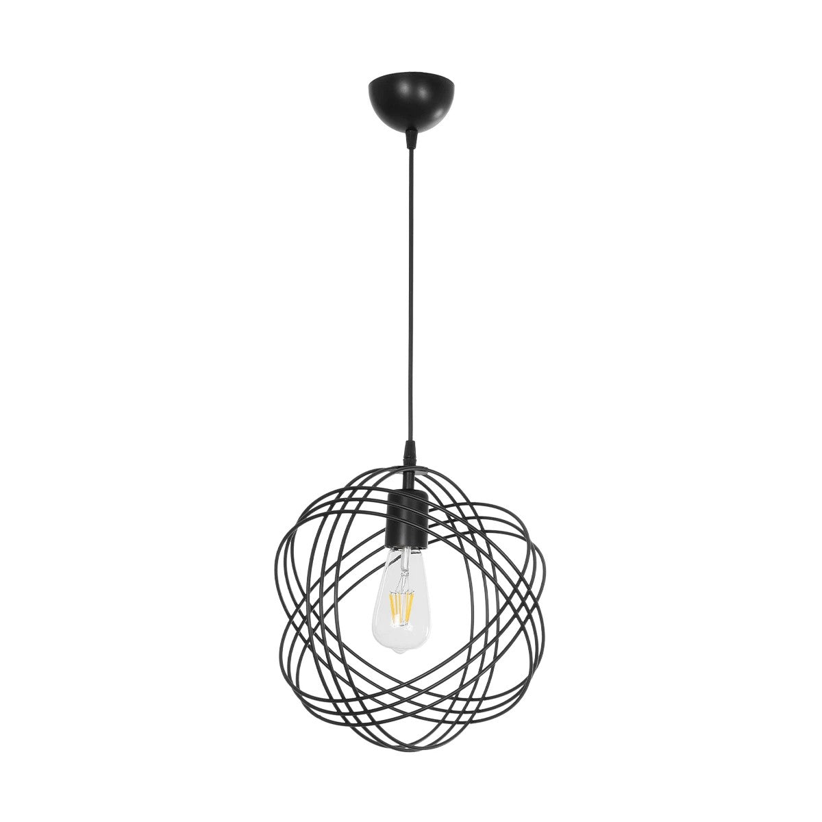 GLOWN 201-0023 Μοντέρνο Κρεμαστό Φωτιστικό Οροφής με Ντουί 1 x E27 AC 220-240V IP20 - Μαύρο - Μ30 x Π30 x Υ33