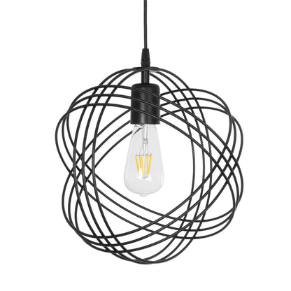 GLOWN 201-0023 Μοντέρνο Κρεμαστό Φωτιστικό Οροφής με Ντουί 1 x E27 AC 220-240V IP20 - Μαύρο - Μ30 x Π30 x Υ33