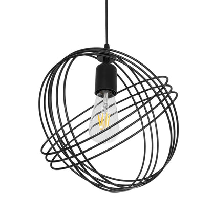 GLOWN 201-0023 Μοντέρνο Κρεμαστό Φωτιστικό Οροφής με Ντουί 1 x E27 AC 220-240V IP20 - Μαύρο - Μ30 x Π30 x Υ33