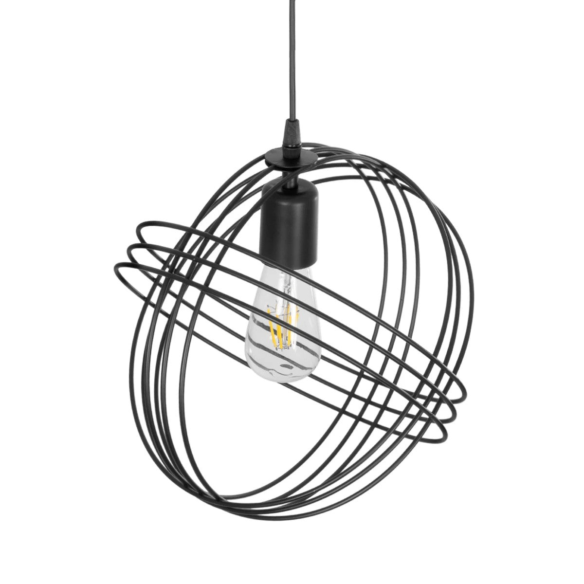 GLOWN 201-0023 Μοντέρνο Κρεμαστό Φωτιστικό Οροφής με Ντουί 1 x E27 AC 220-240V IP20 - Μαύρο - Μ30 x Π30 x Υ33