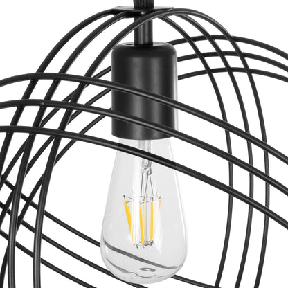 GLOWN 201-0023 Μοντέρνο Κρεμαστό Φωτιστικό Οροφής με Ντουί 1 x E27 AC 220-240V IP20 - Μαύρο - Μ30 x Π30 x Υ33