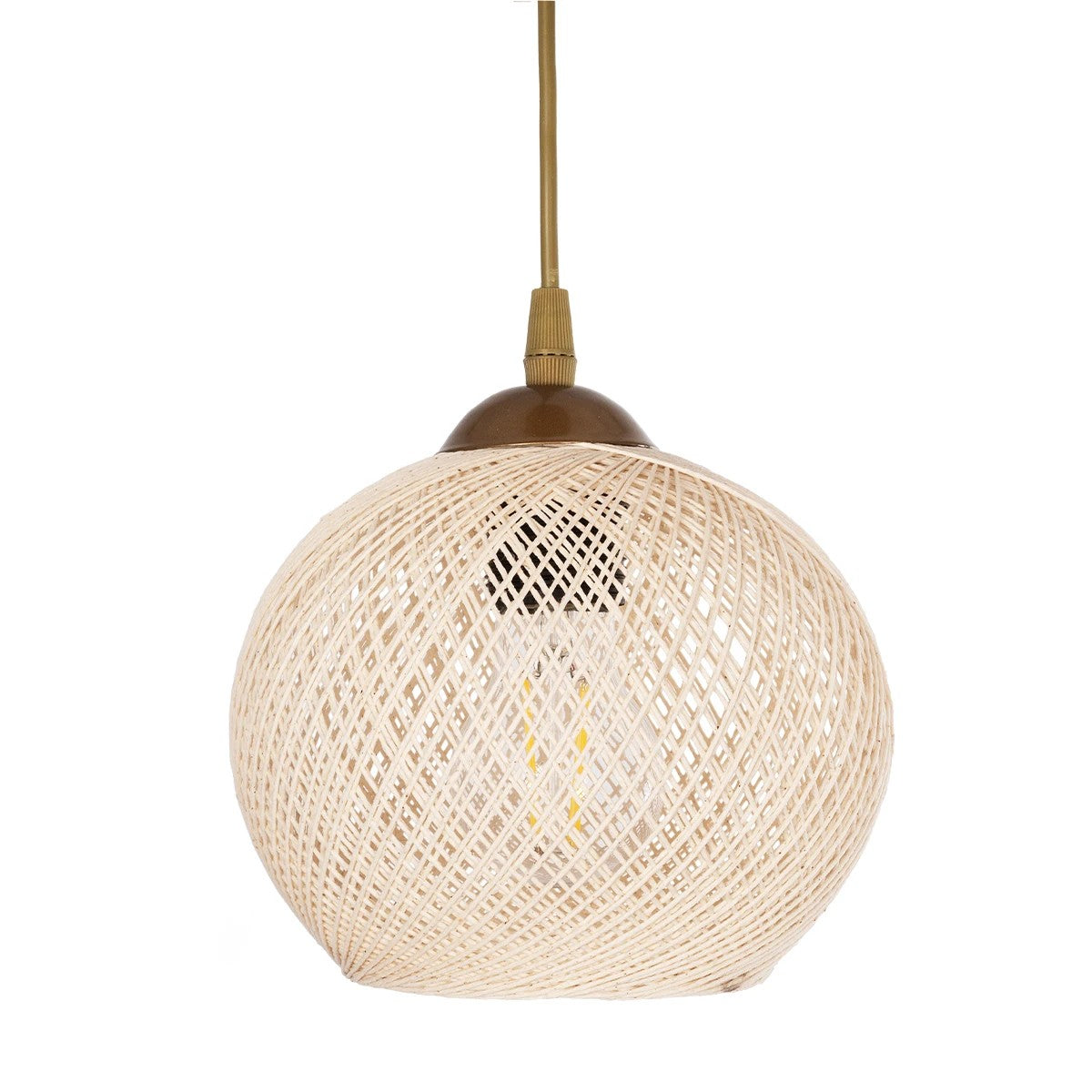 ILLUMIO 201-0027 Vintage Κρεμαστό Φωτιστικό Οροφής με Ντουί 3 x E27 AC 220-240V IP20 - Χρυσό & Μπεζ - Μ40 x Π40 x Υ53