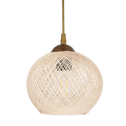 ILLUMIO 201-0027 Vintage Κρεμαστό Φωτιστικό Οροφής με Ντουί 3 x E27 AC 220-240V IP20 - Χρυσό & Μπεζ - Μ40 x Π40 x Υ53