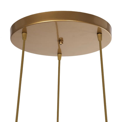 ILLUMIO 201-0027 Vintage Κρεμαστό Φωτιστικό Οροφής με Ντουί 3 x E27 AC 220-240V IP20 - Χρυσό & Μπεζ - Μ40 x Π40 x Υ53