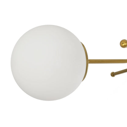 SHINY 201-0028 Vintage Φωτιστικό Οροφής Μπάλα Τρίφωτο 3 x E27 IP20 Χρυσό Μέταλλο με Λευκό Γυαλί - Μ70 x Π70 x Υ16