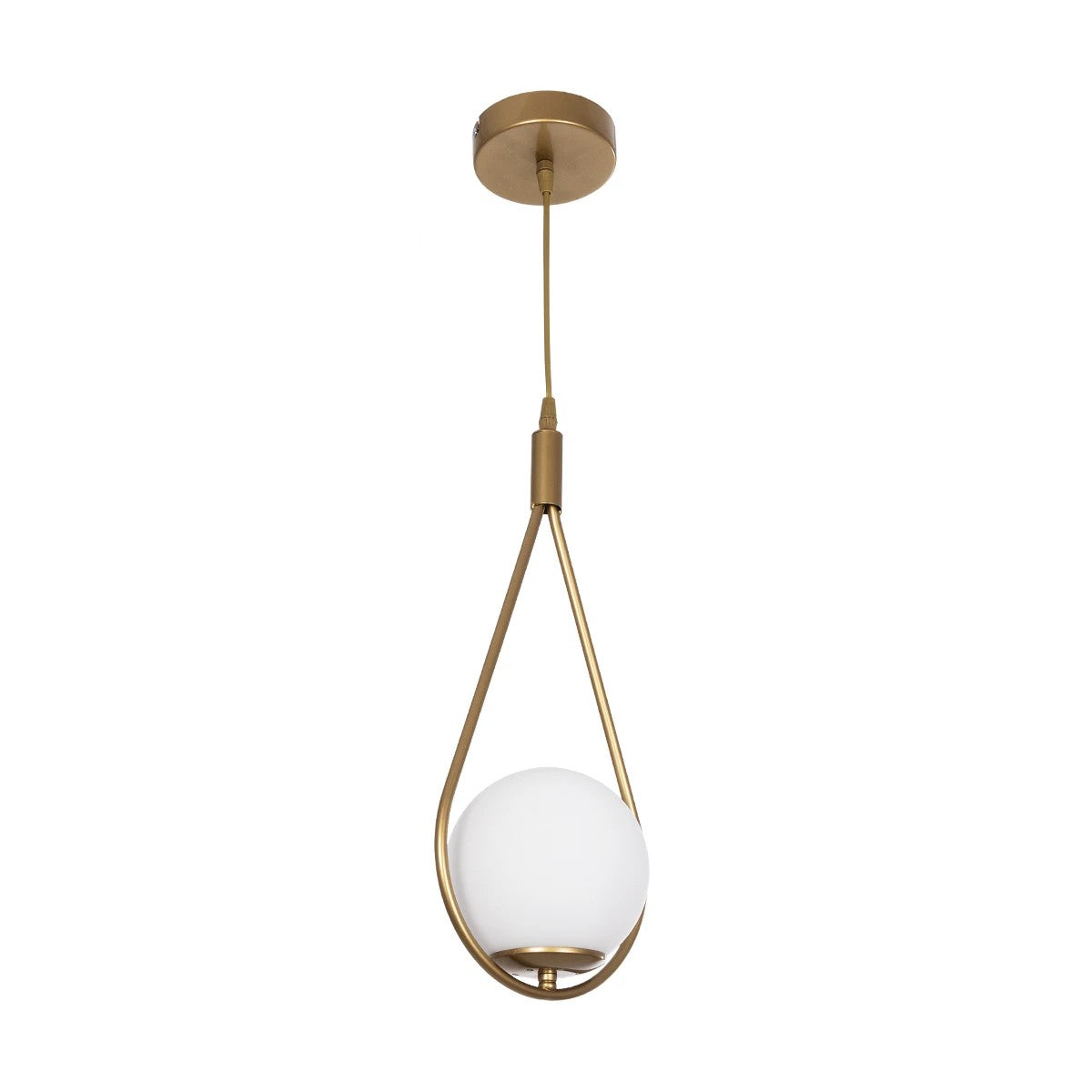 DROP 201-0034 Vintage Κρεμαστό Φωτιστικό Οροφής με Ντουί 1 x E27 AC 220-240V IP20 - Χρυσό & Λευκό - Μ20 x Π15 x Υ47