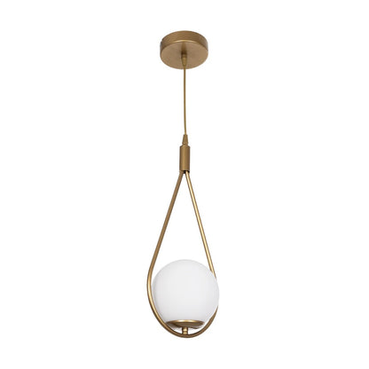 DROP 201-0034 Vintage Κρεμαστό Φωτιστικό Οροφής με Ντουί 1 x E27 AC 220-240V IP20 - Χρυσό & Λευκό - Μ20 x Π15 x Υ47