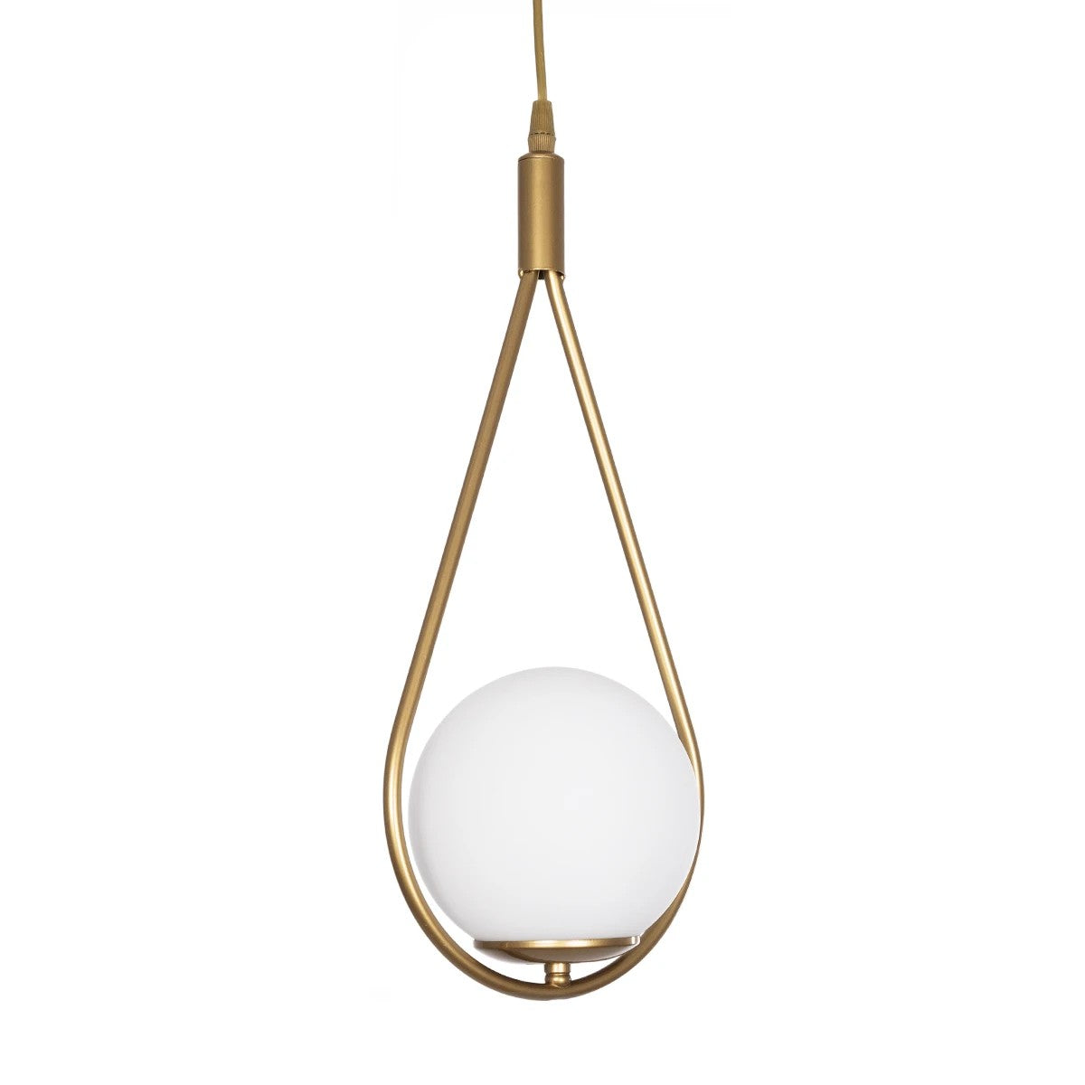 DROP 201-0034 Vintage Κρεμαστό Φωτιστικό Οροφής με Ντουί 1 x E27 AC 220-240V IP20 - Χρυσό & Λευκό - Μ20 x Π15 x Υ47