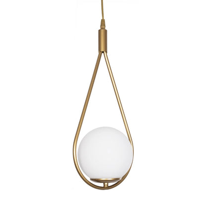 DROP 201-0034 Vintage Κρεμαστό Φωτιστικό Οροφής με Ντουί 1 x E27 AC 220-240V IP20 - Χρυσό & Λευκό - Μ20 x Π15 x Υ47