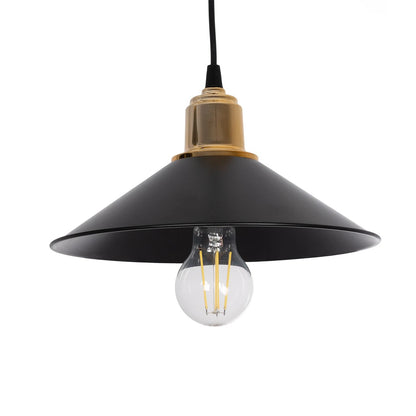 LUCANA 201-0043 Vintage Κρεμαστό Φωτιστικό Οροφής με Ντουί 2 x E27 AC 220-240V IP20 - Μαύρο & Χρυσό - Μ57 x Π25 x Υ26