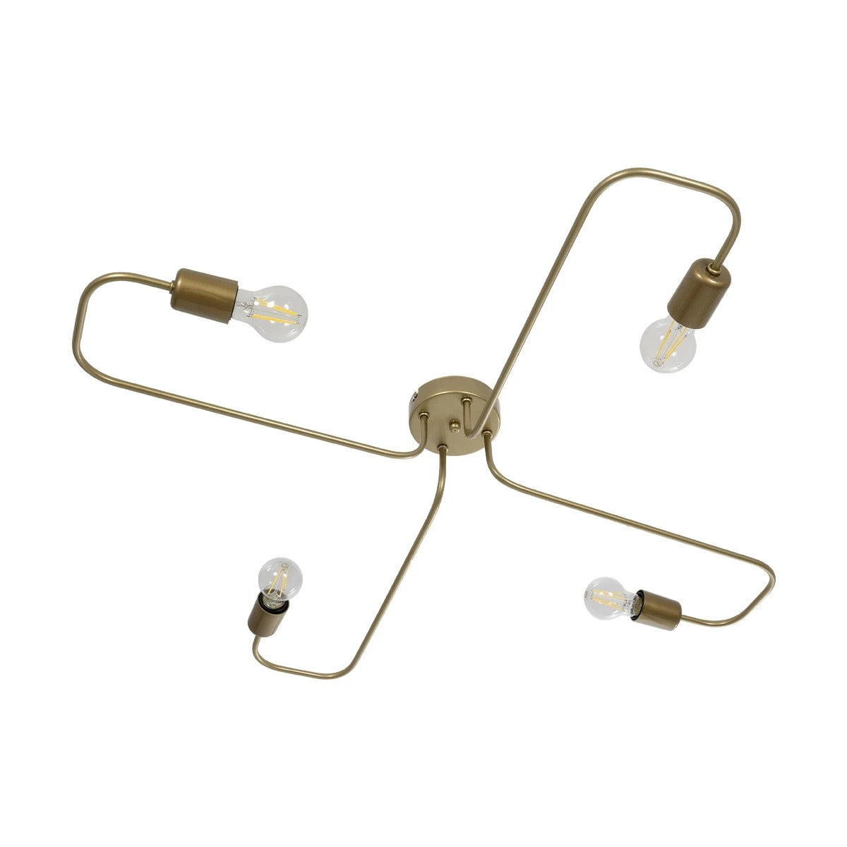 MOORNA 201-0065 Vintage Φωτιστικό Οροφής Πλέγμα Πολύφωτο 4 x E27 IP20 Χρυσό Μέταλλο - Μ97 x Π97 x Υ7