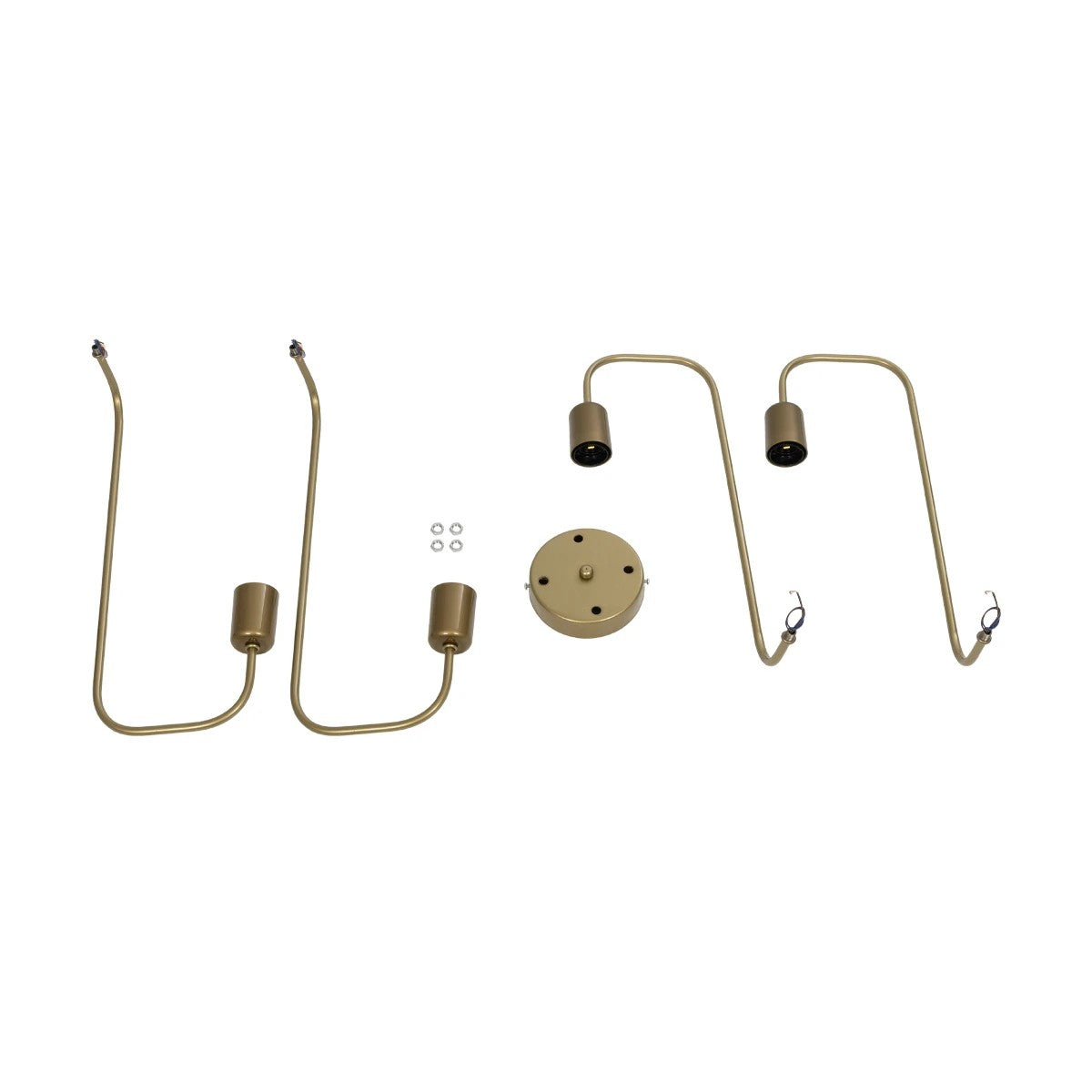 MOORNA 201-0065 Vintage Φωτιστικό Οροφής Πλέγμα Πολύφωτο 4 x E27 IP20 Χρυσό Μέταλλο - Μ97 x Π97 x Υ7