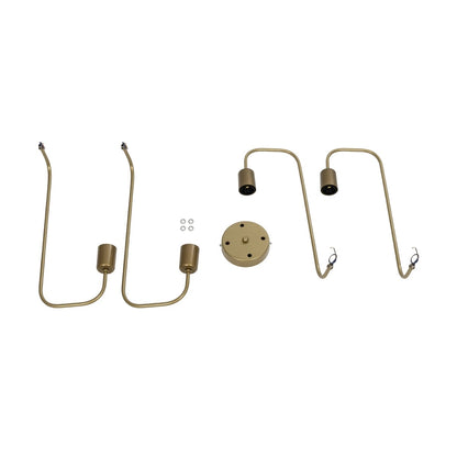 MOORNA 201-0065 Vintage Φωτιστικό Οροφής Πλέγμα Πολύφωτο 4 x E27 IP20 Χρυσό Μέταλλο - Μ97 x Π97 x Υ7